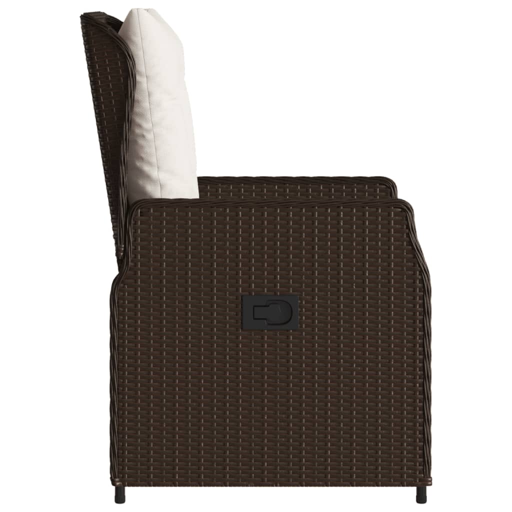 2 db barna polyrattan dönthető kerti szék 6