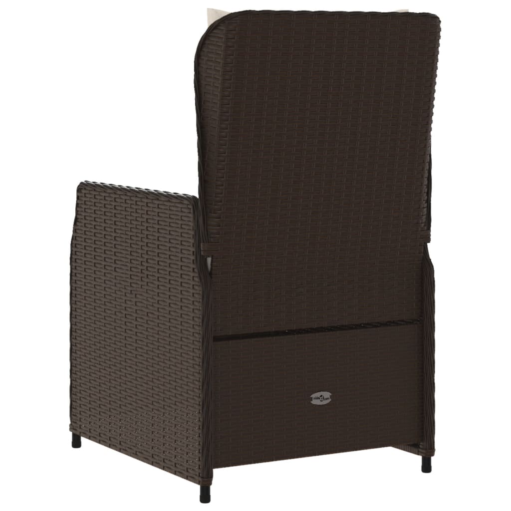 2 db barna polyrattan dönthető kerti szék 7