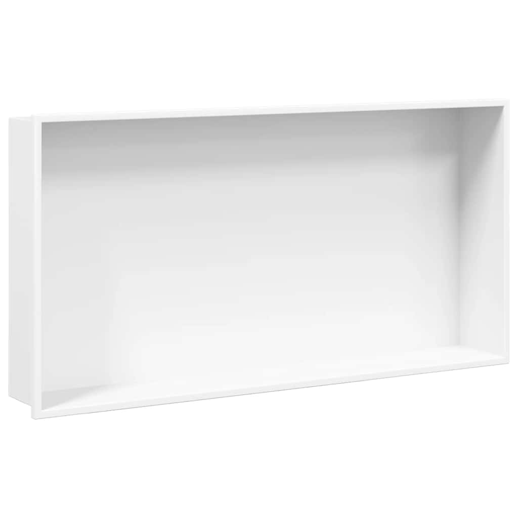 Matt fehér rozsdamentes acél zuhanypolc 62 x 32 x 9 cm 2