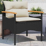 3 részes fekete polyrattan kerti ülőgarnitúra párnával 4