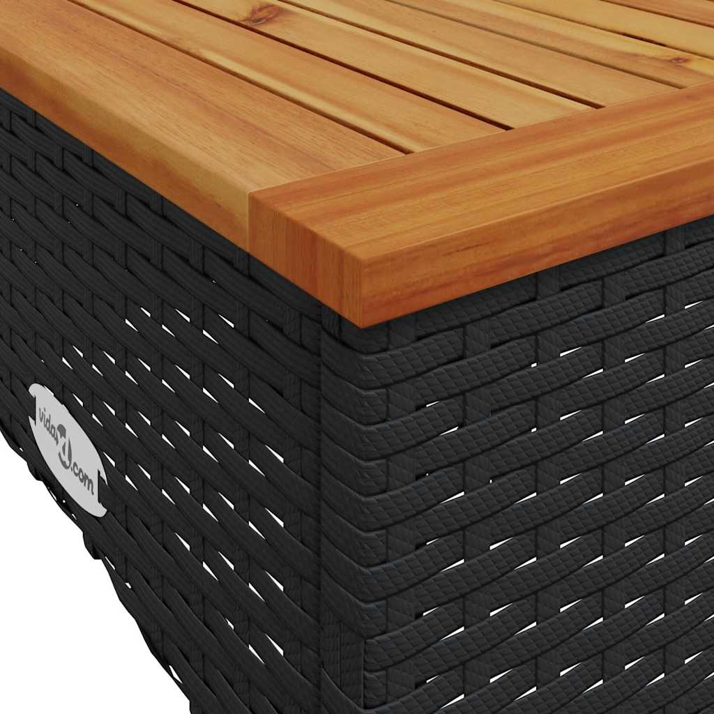3 részes fekete polyrattan kerti ülőgarnitúra párnával 9