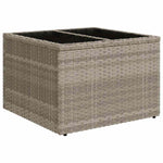 9 részes világosszürke polyrattan kerti ülőgarnitúra párnával 6
