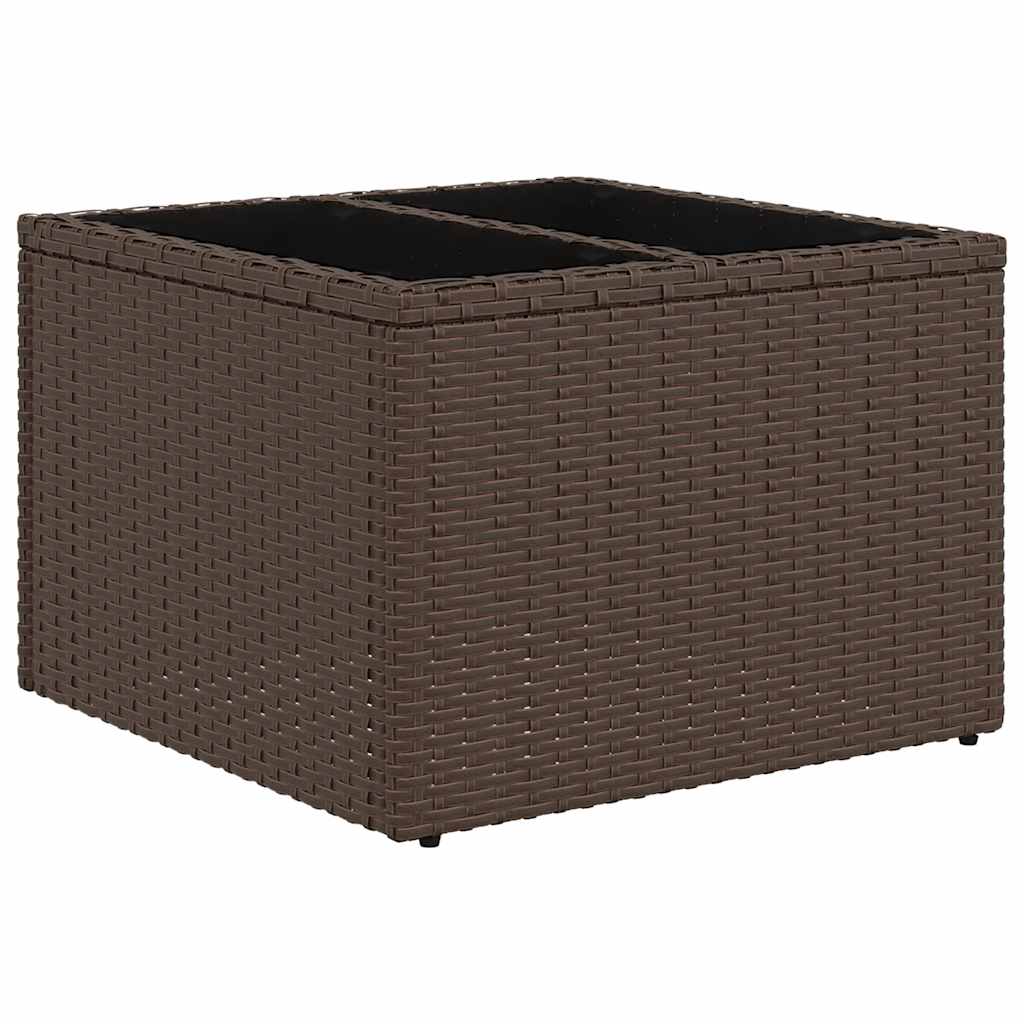 9 db barna polyrattan kerti kanapégarnitúra párnákkal 8