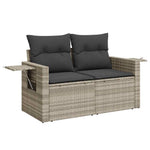 6 részes világosszürke polyrattan kerti ülőgarnitúra párnákkal 4