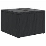 6 részes fekete polyrattan kerti ülőgarnitúra párnákkal 6