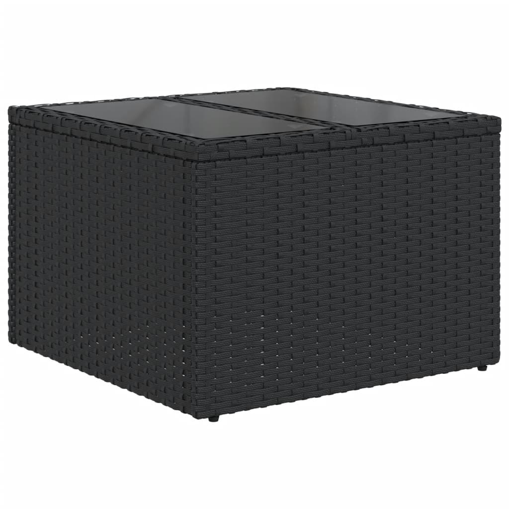 6 részes fekete polyrattan kerti ülőgarnitúra párnákkal 6