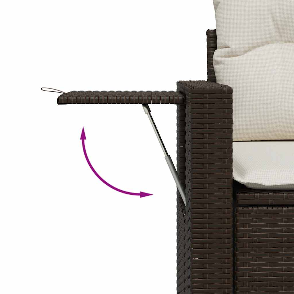 6 részes barna polyrattan kerti ülőgarnitúra párnával 3