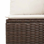 6 részes barna polyrattan kerti ülőgarnitúra párnával 4
