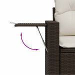 7 részes barna polyrattan kerti ülőgarnitúra párnákkal 3