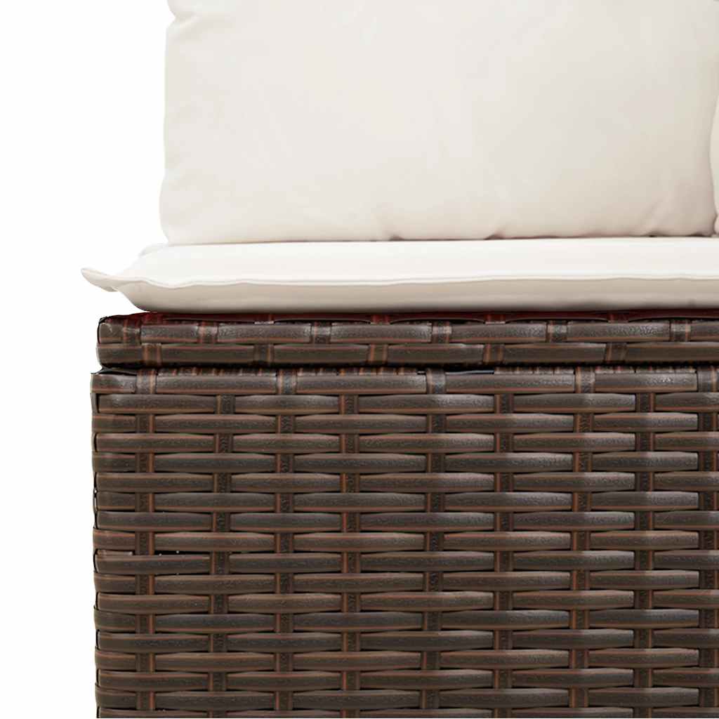 7 részes barna polyrattan kerti ülőgarnitúra párnákkal 4