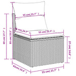 8 részes szürke polyrattan kerti ülőgarnitúra párnákkal 9