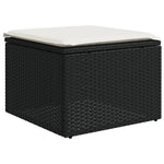 8 részes fekete polyrattan kerti ülőgarnitúra párnákkal 7