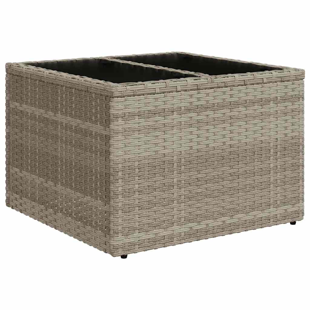 10 részes világosszürke polyrattan kerti ülőgarnitúra párnákkal 5