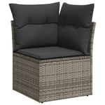 11 részes szürke polyrattan kerti ülőgarnitúra párnákkal 4
