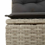 9 részes világosszürke polyrattan kerti ülőgarnitúra párnával 4