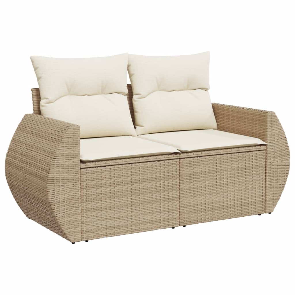 5 részes bézs polyrattan kerti ülőgarnitúra párnákkal 3
