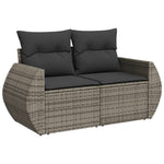 7 részes szürke polyrattan kerti ülőgarnitúra párnákkal 3