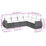 6 részes szürke polyrattan kerti ülőgarnitúra párnákkal 7