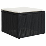 9 részes fekete polyrattan kerti ülőgarnitúra párnákkal 6