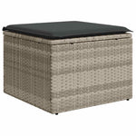 9 részes világosszürke polyrattan kerti ülőgarnitúra párnával 6
