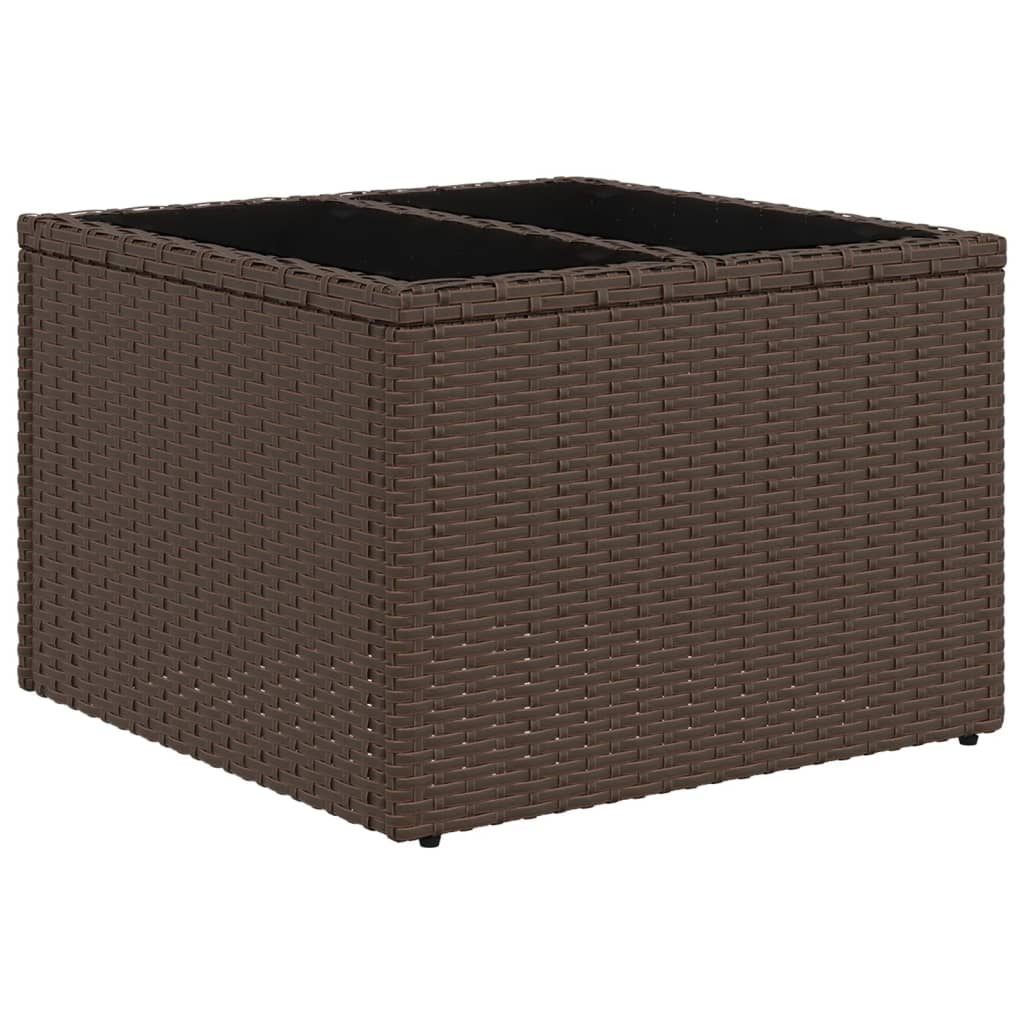 9 db barna polyrattan kerti kanapégarnitúra párnákkal 3