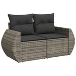 10 részes szürke polyrattan kerti ülőgarnitúra párnákkal 3