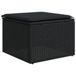10 részes fekete polyrattan kerti ülőgarnitúra párnákkal 6