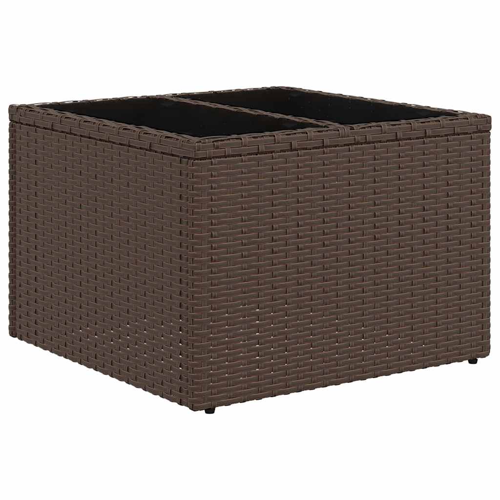 9 db barna polyrattan kerti kanapégarnitúra párnákkal 4
