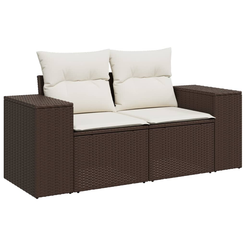 4 részes barna polyrattan kerti ülőgarnitúra párnákkal 3