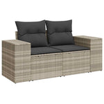 5 részes világosszürke polyrattan kerti ülőgarnitúra párnákkal 3