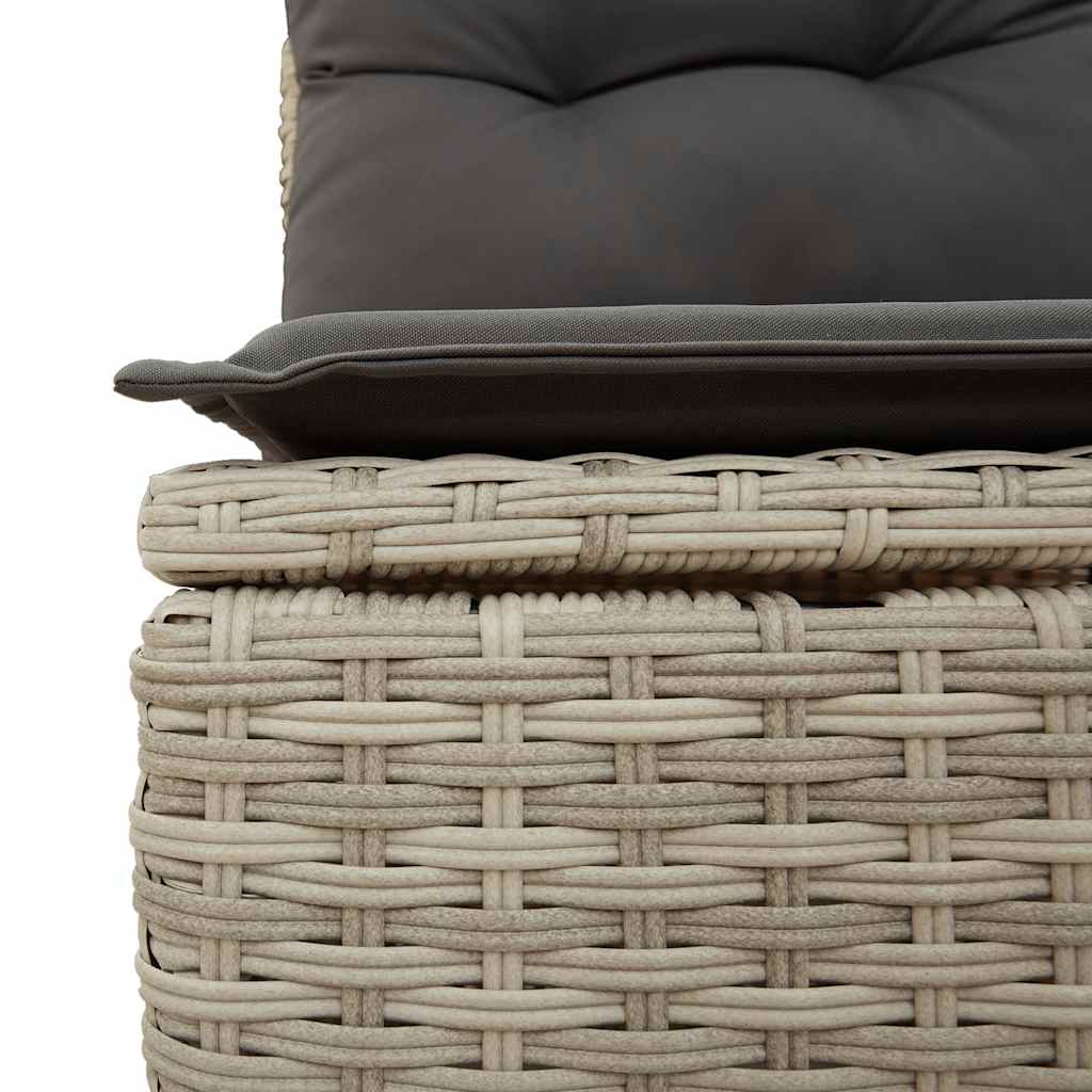 5 részes világosszürke polyrattan kerti ülőgarnitúra párnákkal 4