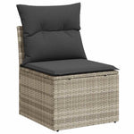 5 részes világosszürke polyrattan kerti ülőgarnitúra párnákkal 5