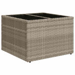 7 részes világosszürke polyrattan kerti ülőgarnitúra párnákkal 7