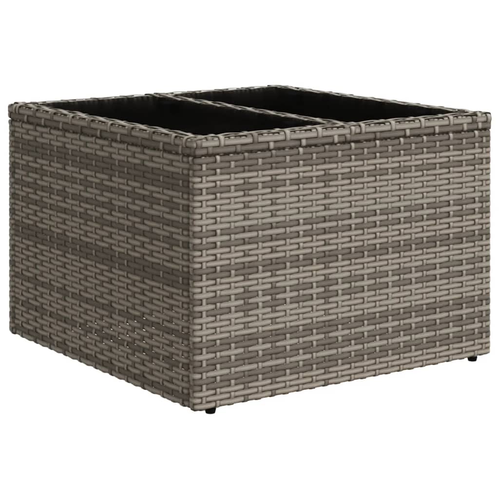 7 db szürke polyrattan kerti kanapégarnitúra párnákkal 4