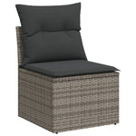 9 részes szürke polyrattan kerti ülőgarnitúra párnákkal 5