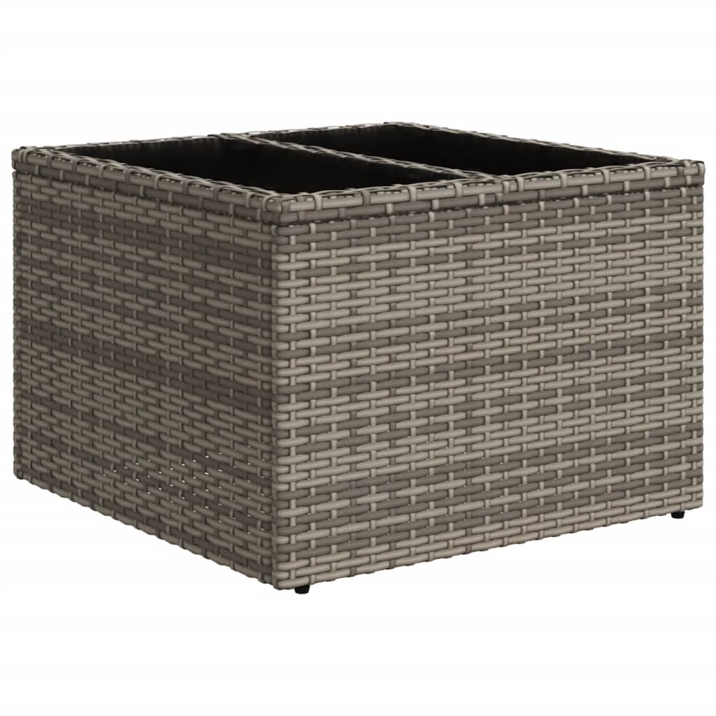 9 részes szürke polyrattan kerti ülőgarnitúra párnákkal 6