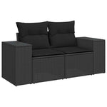 7 részes fekete polyrattan kerti ülőgarnitúra párnával 4