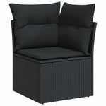 7 részes fekete polyrattan kerti ülőgarnitúra párnával 6