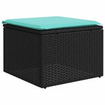 8 db fekete polyrattan kerti kanapégarnitúra párnákkal 6
