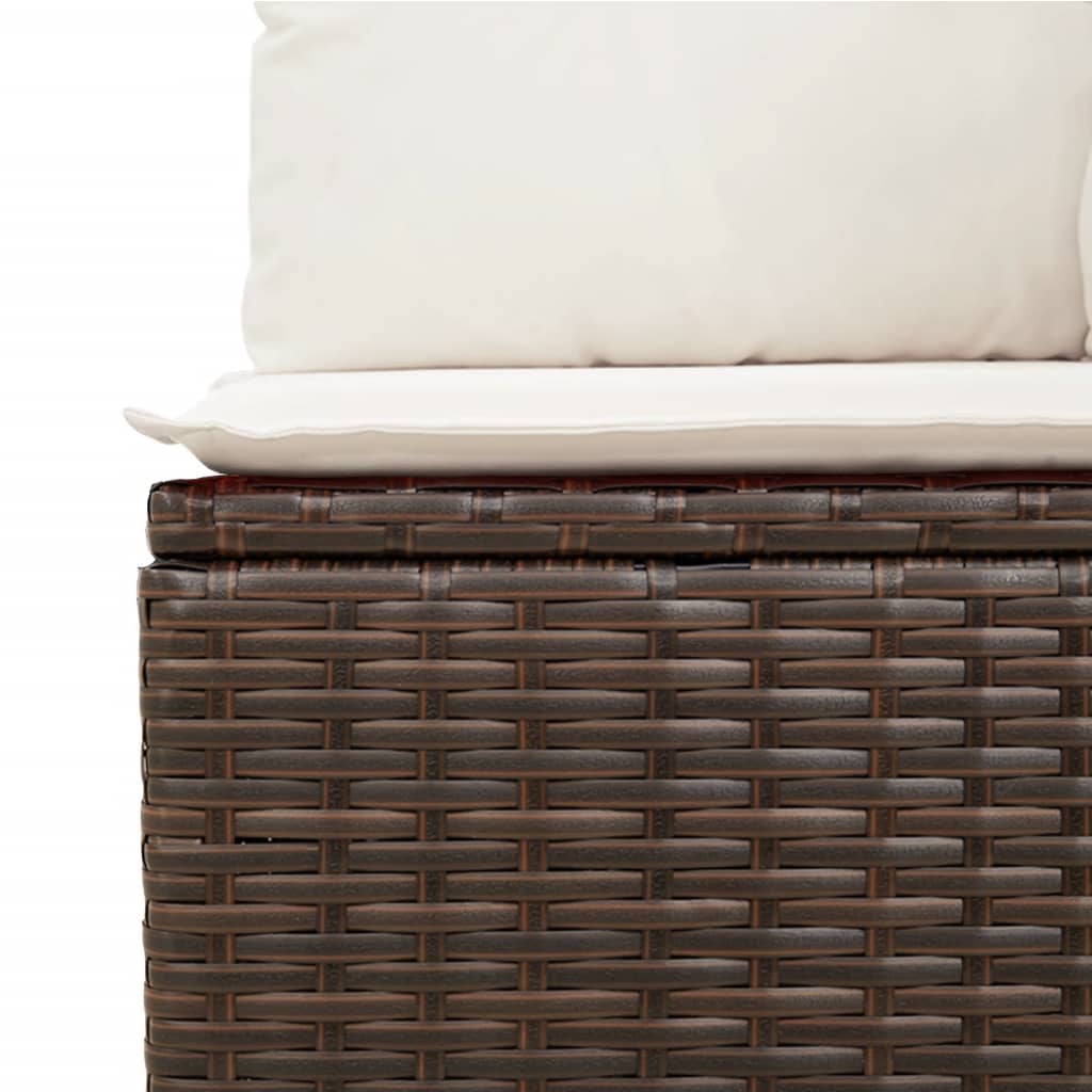 8 részes barna polyrattan kerti ülőgarnitúra párnákkal 8