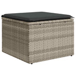 9 részes világosszürke polyrattan kerti ülőgarnitúra párnával 6