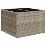 9 részes világosszürke polyrattan kerti ülőgarnitúra párnával 7