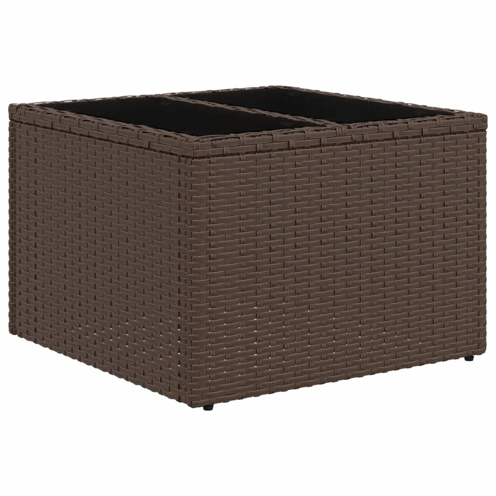 9 db barna polyrattan kerti kanapégarnitúra párnákkal 4