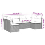 6 részes szürke polyrattan kerti ülőgarnitúra párnákkal 3