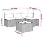 5 részes barna polyrattan kerti ülőgarnitúra párnával 3