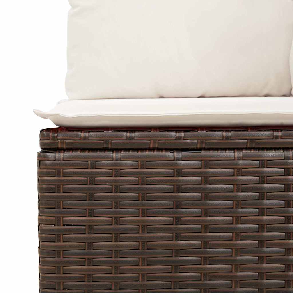 6 részes barna polyrattan kerti ülőgarnitúra párnával 3