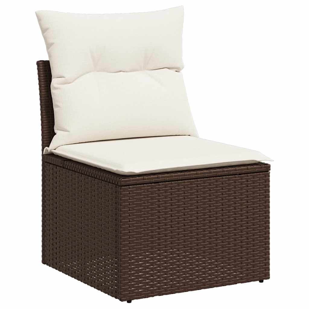 6 részes barna polyrattan kerti ülőgarnitúra párnával 5