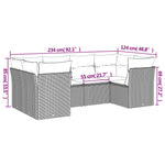 6 részes szürke polyrattan kerti ülőgarnitúra párnákkal 3