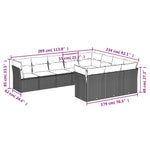 10 részes barna polyrattan kerti ülőgarnitúra párnákkal 6
