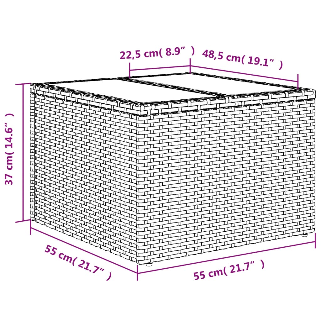 14 db fekete polyrattan kerti kanapégarnitúra párnákkal 10